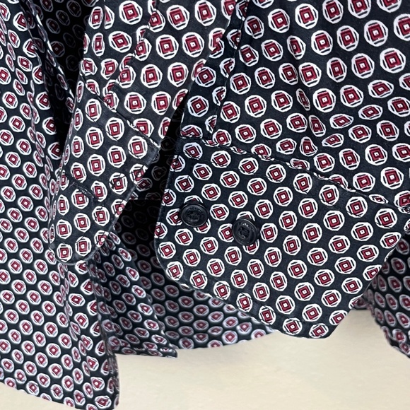 Ariat Navy/Red Long Sleeve Dress Shirt with Open Chest Pocket; Size XL - Picture 7 of 13